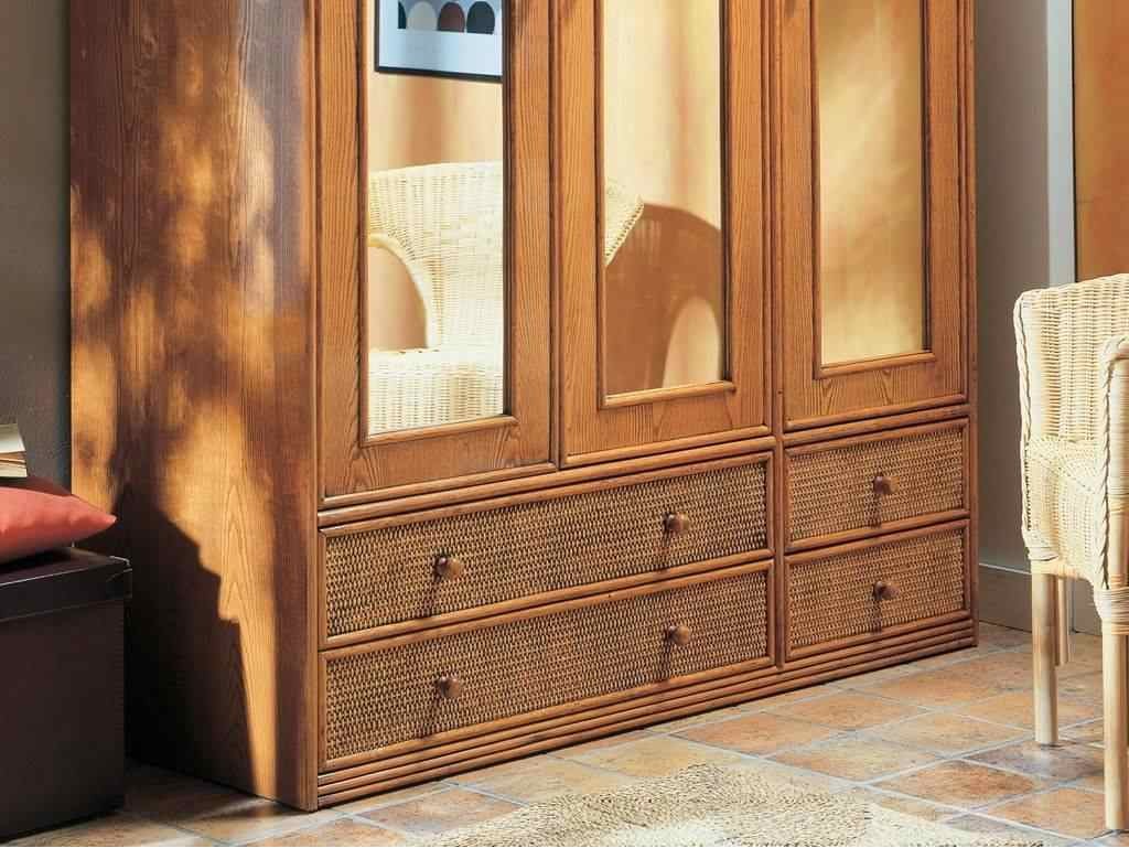 Armoire Soria en Rotin de qualité d'Espagne. Meuble pour la chambre. Lotuséa