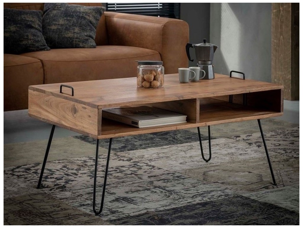 Table basse Dongala en bois massif. Meuble pour le salon Table basse Aoni 2 en bois massif. Meuble pour le salon. Lotuséa