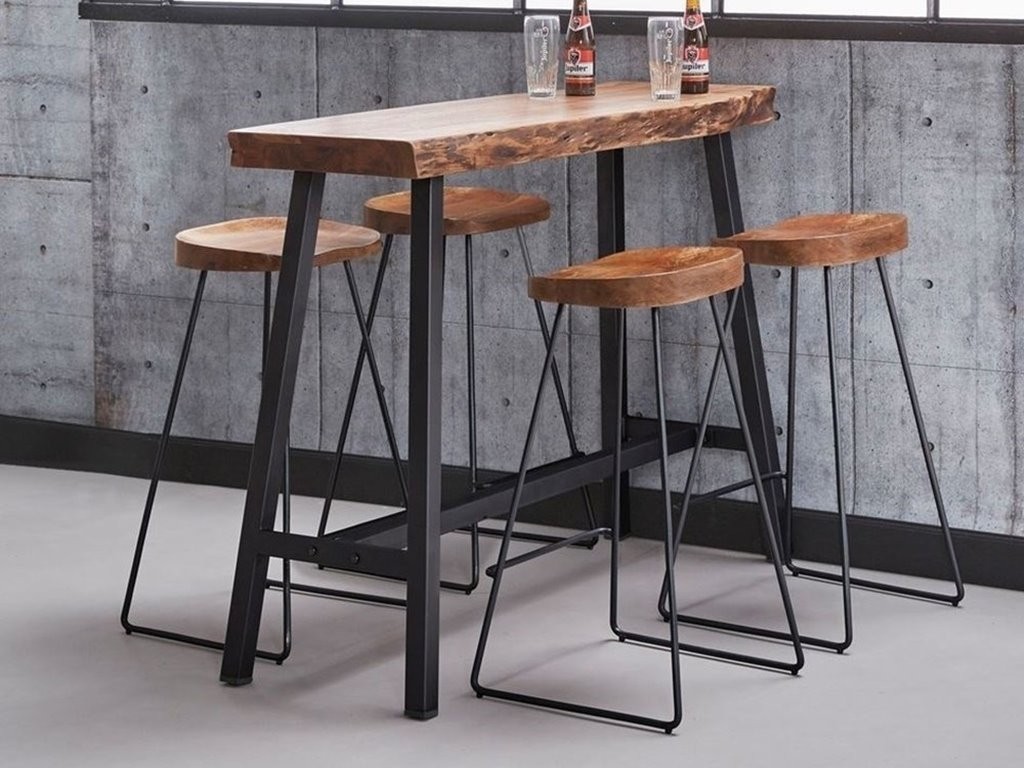 Table bar Likipa en bois massif. Meuble pour la salle à manger.