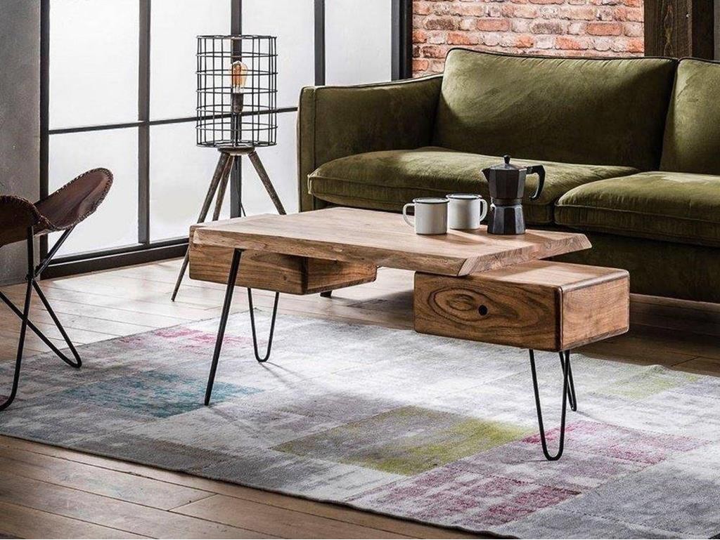 Table basse Pasaku en bois massif. Meuble pour le salon. Lotuséa Table basse Aoni 2 en bois massif. Meuble pour le salon. Lotuséa