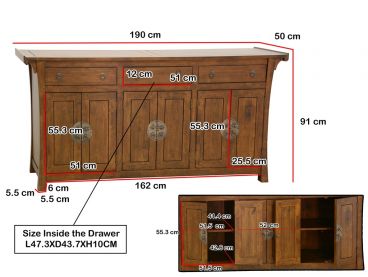 Dimensions de l'enfilade Yala