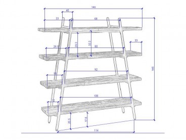 Dimensions de l'étagère Santa Ana