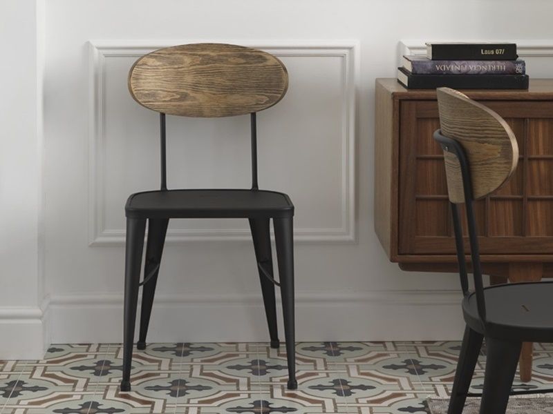 Chaise Austin 4 en métal et bois