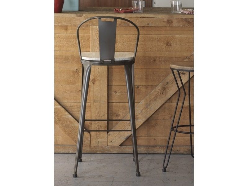 Chaise bar Roma en métal et bois