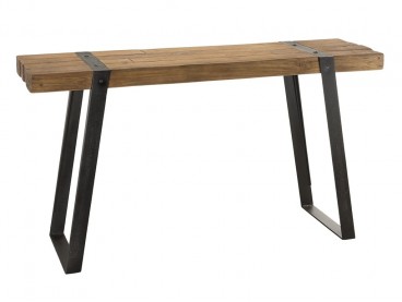 Console Santa Ana en bois recyclé et métal noir
