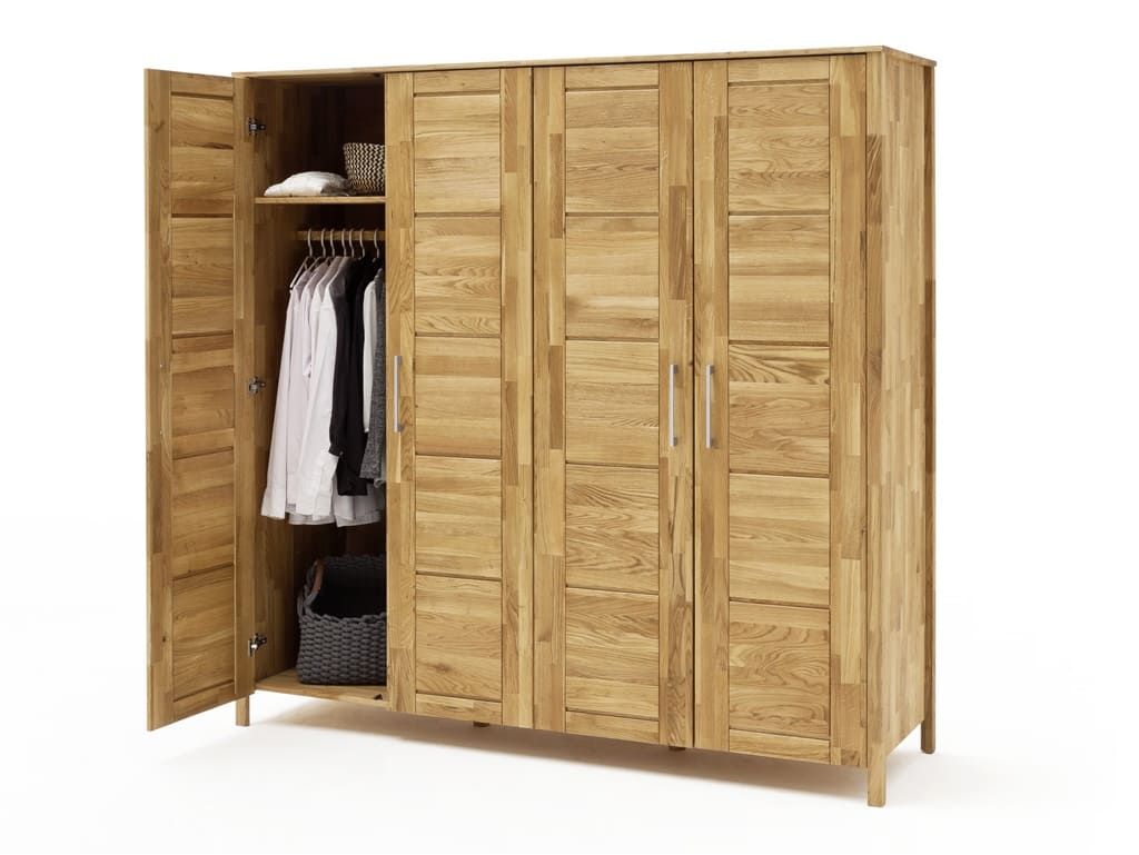 Armoire Louis 3 en chêne massif haut de gamme, meuble pour la chambre