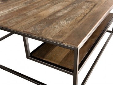 Table basse Santa Ana en bois récupéré et métal
