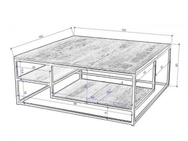 Table basse Santa Ana style industriel