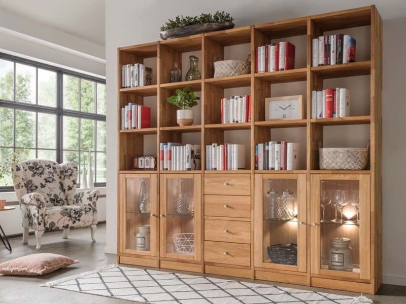 Étagère Sandro 8 en chêne massif 