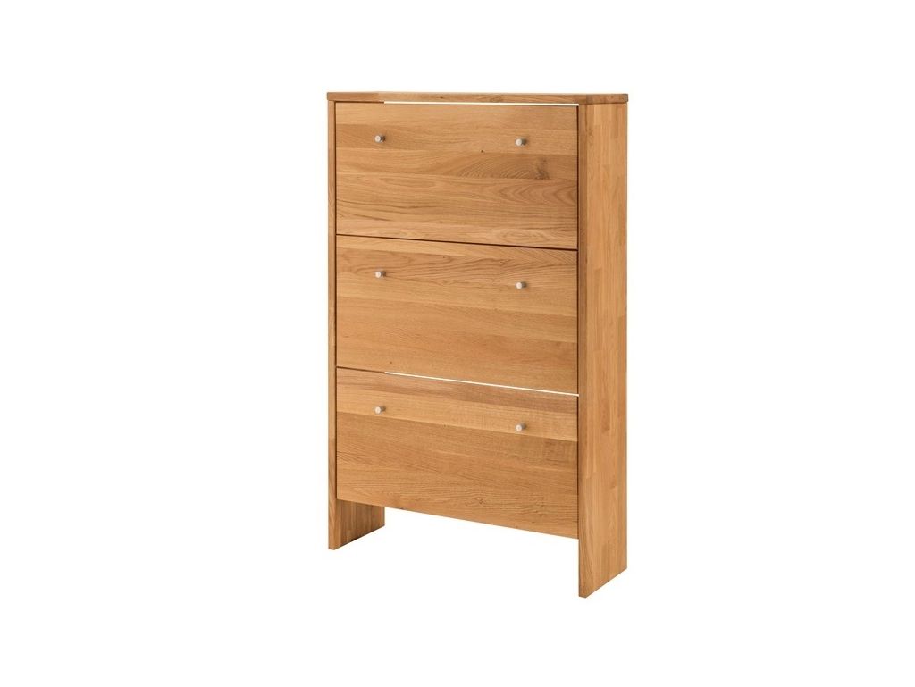 Meuble à chaussures Hugo 2 en chêne massif haut de gamme, meuble d