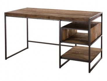 Bureau Santa Ana avec étagères en bois et métal