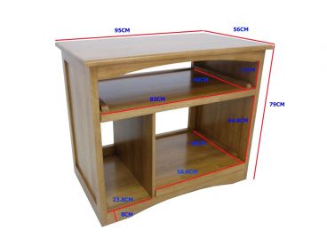 Meuble TV avec niches, finition huilé naturel