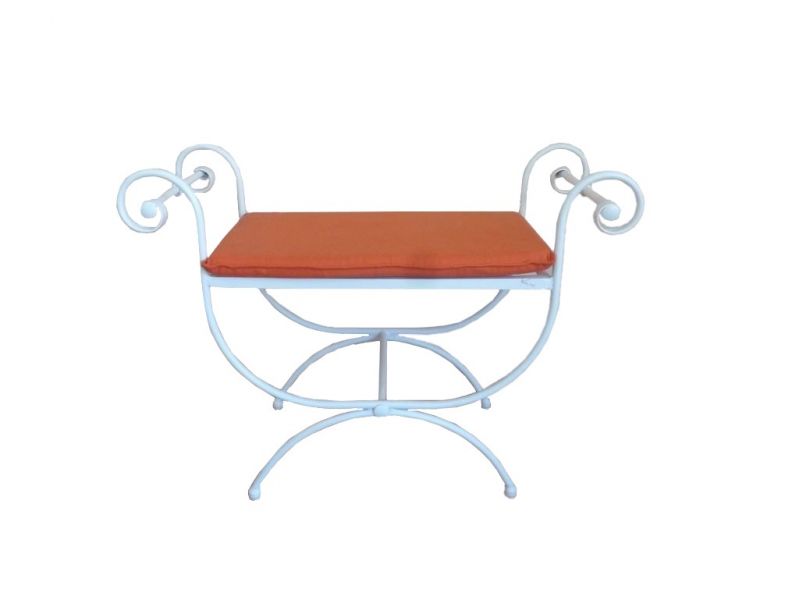 Banquette Andrea Blanc en fer forgé