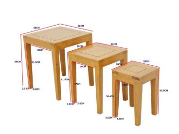 Dimensions des tables gigognes Ranong