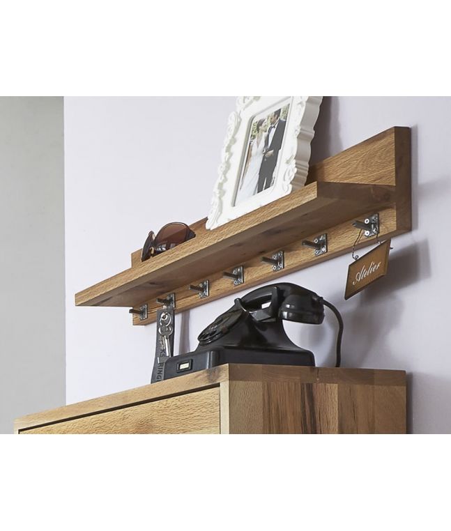 Porte-manteaux effet chêne naturel, Noir - Mix'n Modul