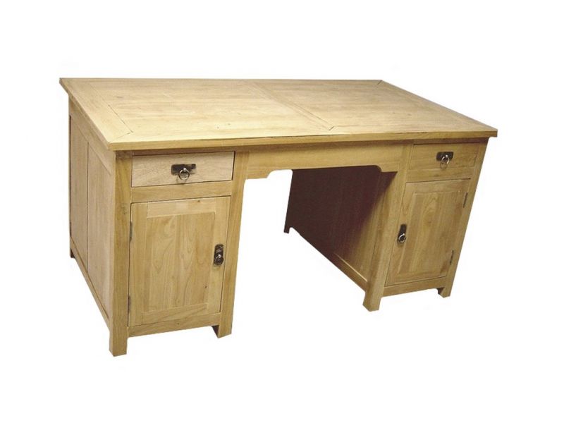 Bureau Bangkok en bois d’hévéa brut