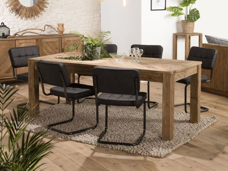 Table de repas Harmony en bois de pin recyclé 