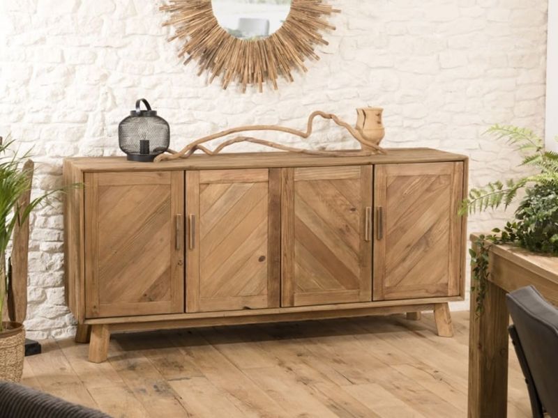 Buffet 4 portes Harmony en pin recyclé 