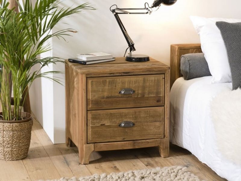 Chevet 1 tiroir Harmony en pin recyclé 