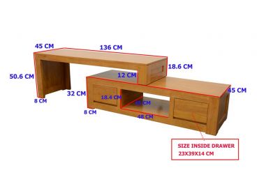 Dimensions du meuble TV Tak escalier