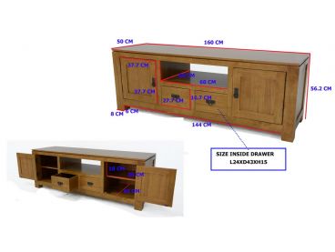 Dimensions du meuble TV Bangkok