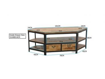 Dimensions Meuble TV en bois massif recyclé