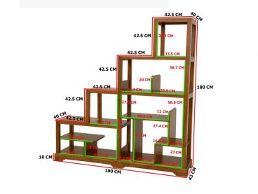 Meuble escalier en hévéa massif Thaman3, meuble pour compléter