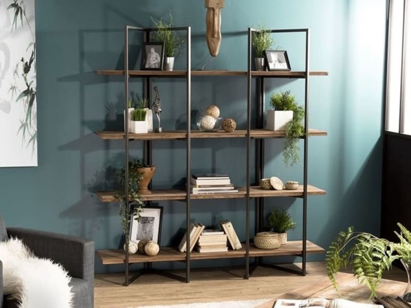 Etagère Santa Ana 6 en teck recyclé et métal 