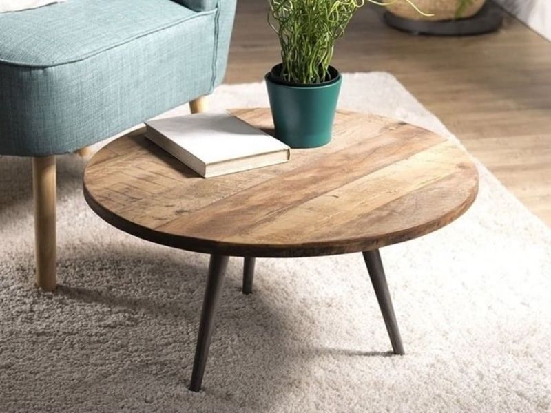 Table basse Santa Ana 16 en teck recyclé et métal