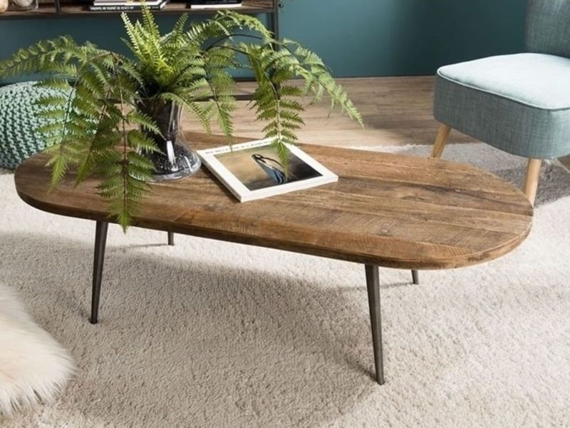 Table basse Santa Ana 20 en teck recyclé et métal