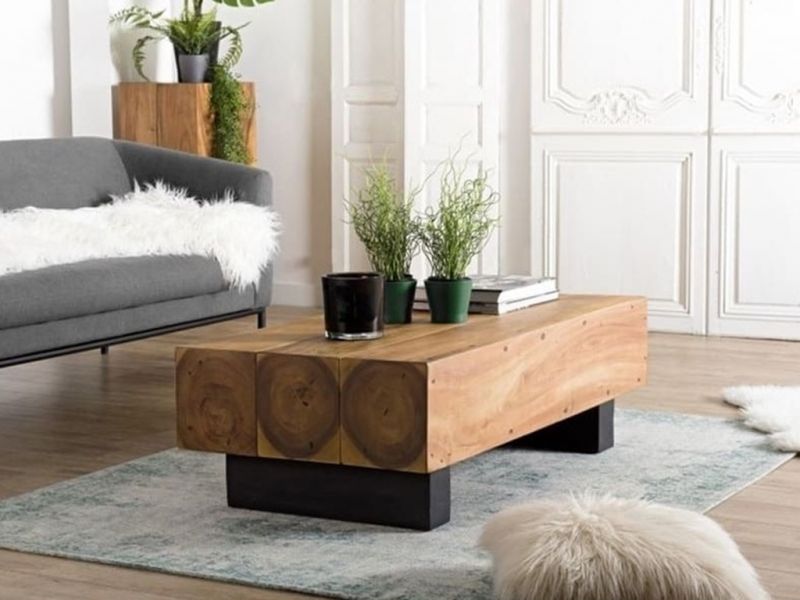 Table basse Santa Monica 2 en bois de suar massif