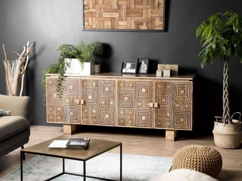 Buffet Pomona 6 en bois de manguier massif