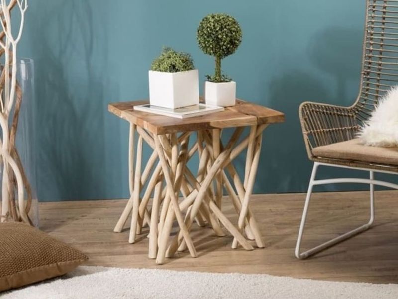 Bout de canapé Visalia 6 en teck massif