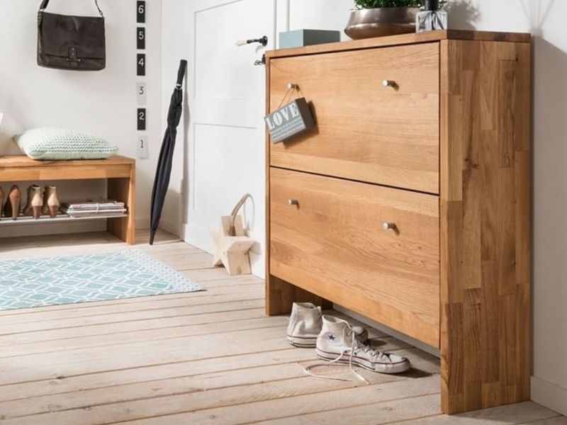 Meuble à chaussures Nino 2 en hêtre massif 