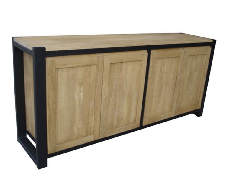 Buffet en bois massif hévéa clair Buffet en bois massif hévéa clair