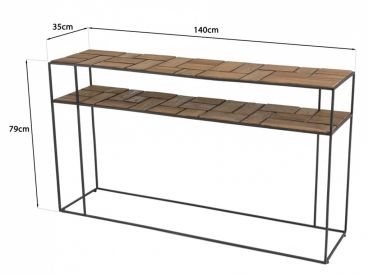 Dimensions de la console Santa Ana en teck recyclé