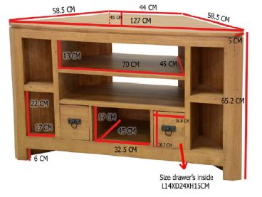 Dimensions du meuble TV d'angle