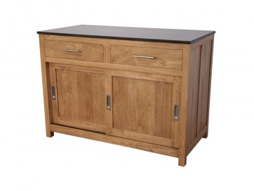 Meuble bas 100 cm huilé naturel vernis sans plateau