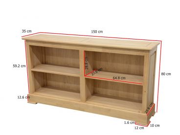 Etagère basse Campagne 4 niches 150 cm