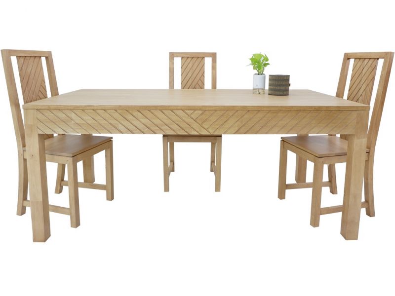 Table de repas Fang en hévéa massif