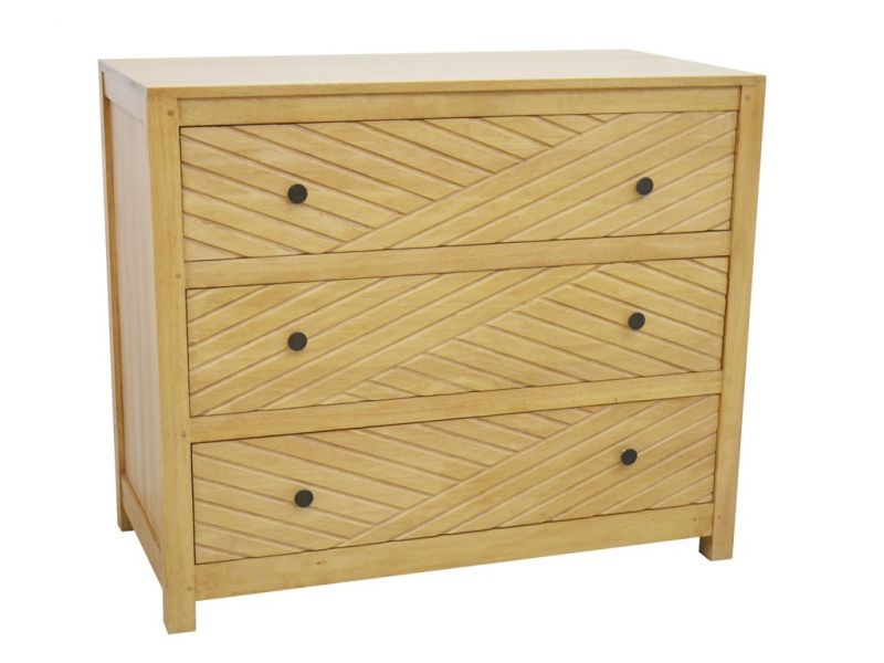 Commode Fang en hévéa massif