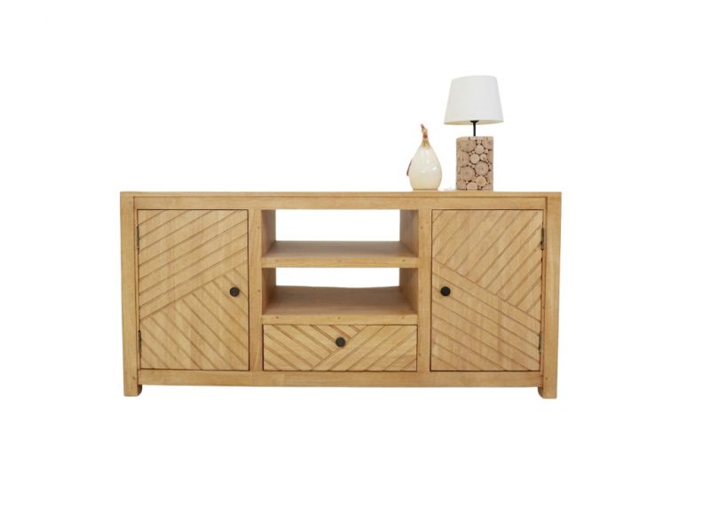 Meuble TV Fang en hévéa massif