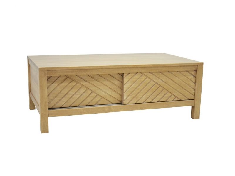 Table basse Fang en hévéa massif