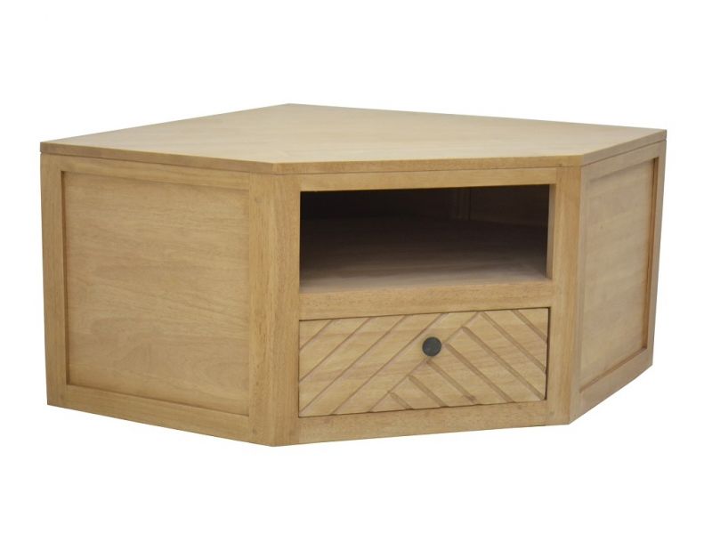 Meuble TV Fang 4 en hévéa massif