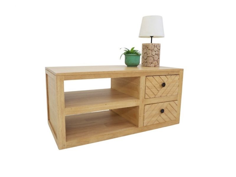 Meuble TV Fang 5 en hévéa massif