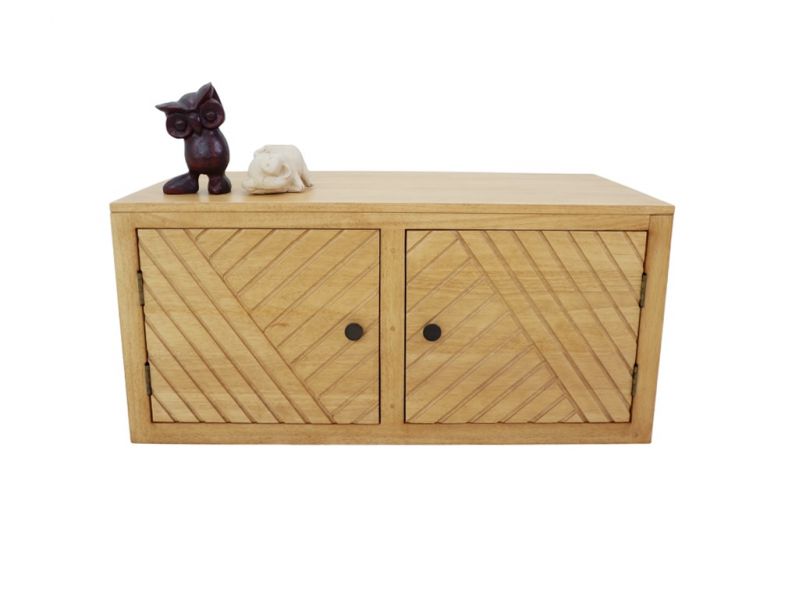 Meuble TV Fang 6 en hévéa massif