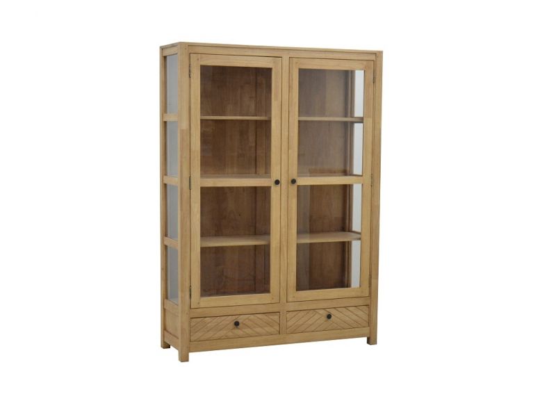 Vitrine Fang en hévéa massif