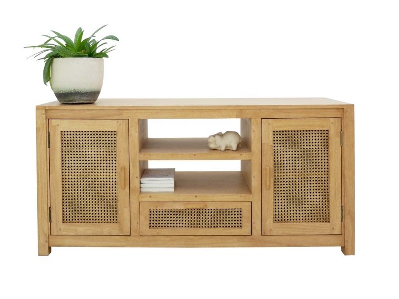 Meuble TV Flora en hévéa massif