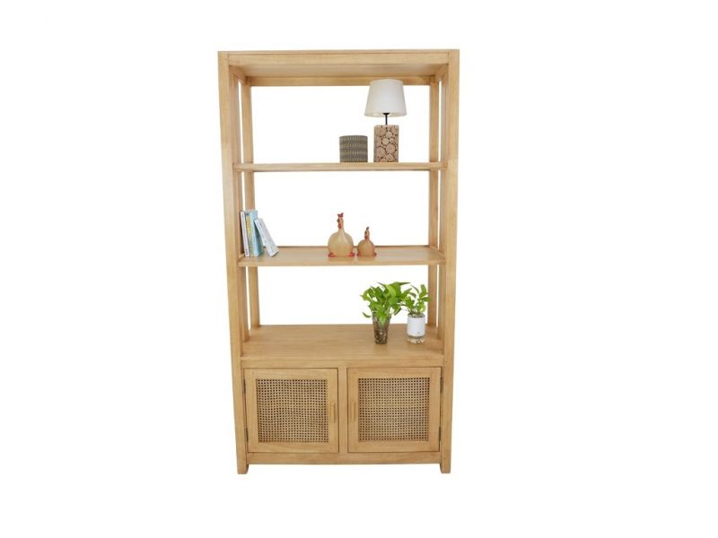 Bibliothèque Flora en hévéa massif