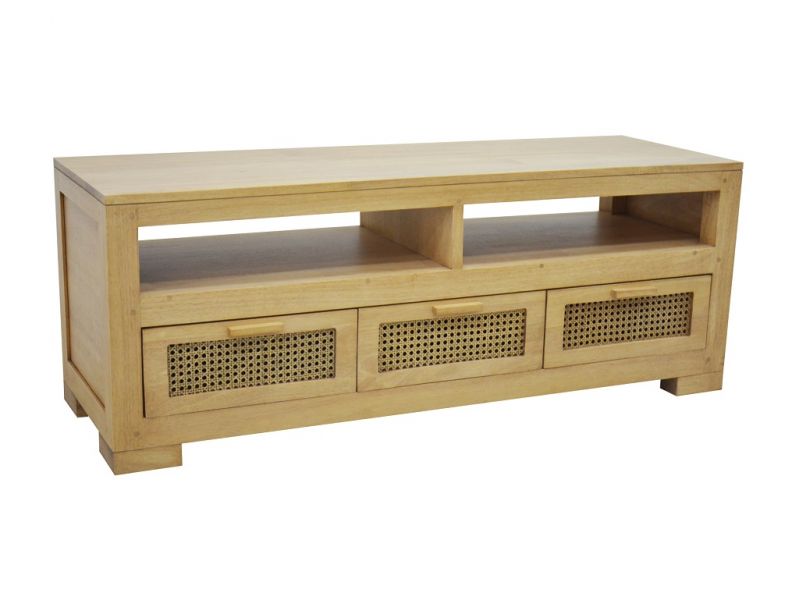 Meuble TV Flora 3 en hévéa massif